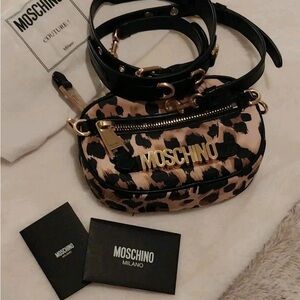 Moschino Leopard Print Crossbody Bag